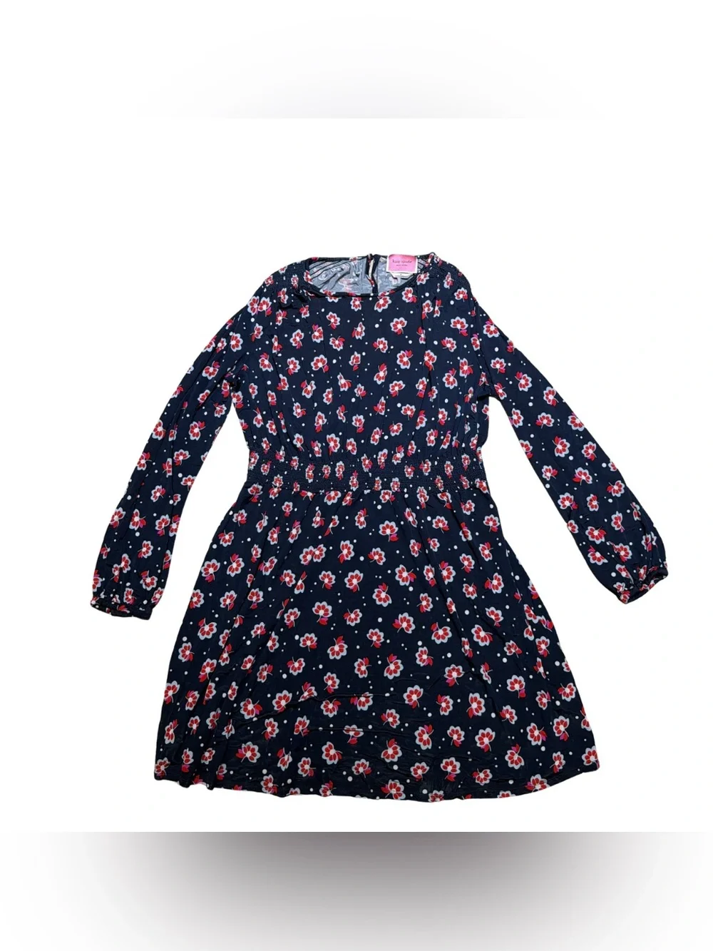 Kate Spade Seaside Blooms Floral Smocked-Waist Dress – XL